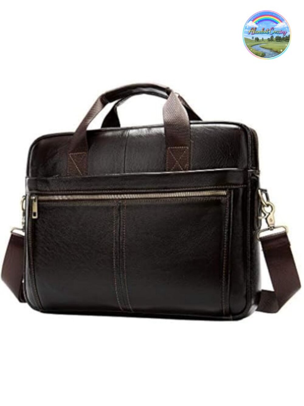 Oil Wax Cowhide Leather Briefcase Messenger Bag for Men Business Travel